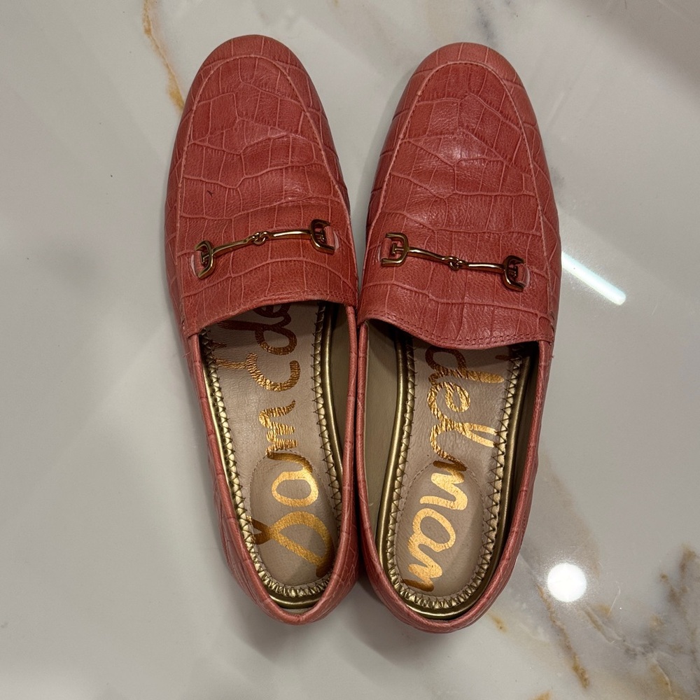 Sam Edelman pink croc loafer